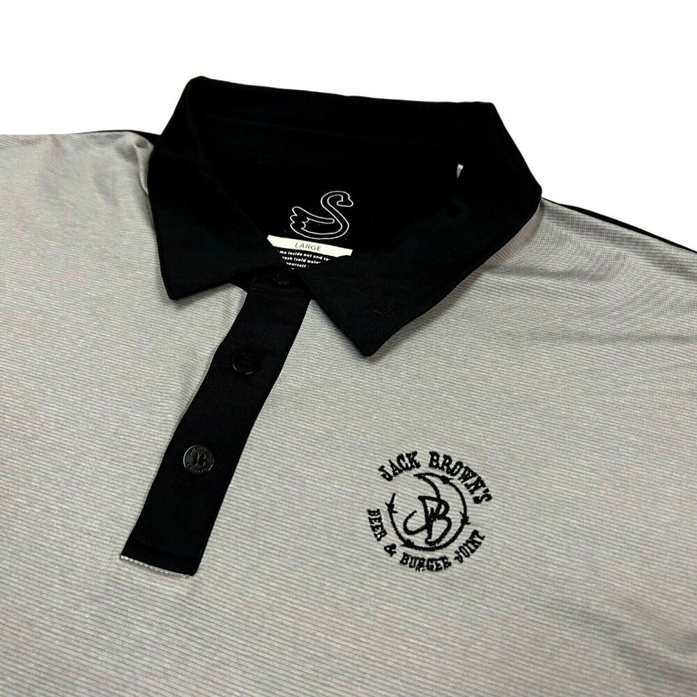 Swannies Golf Polo Men's‎ Large Gray Black Colorblock Shirt Lightweight